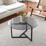 Masuta de cafea Trio sehpa / füme temperli cam S402F, Fum, 75x42x75 cm