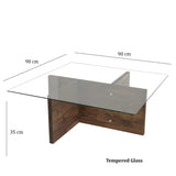 Masuta de cafea Glory - Walnut, Nuc, 90x35x90 cm