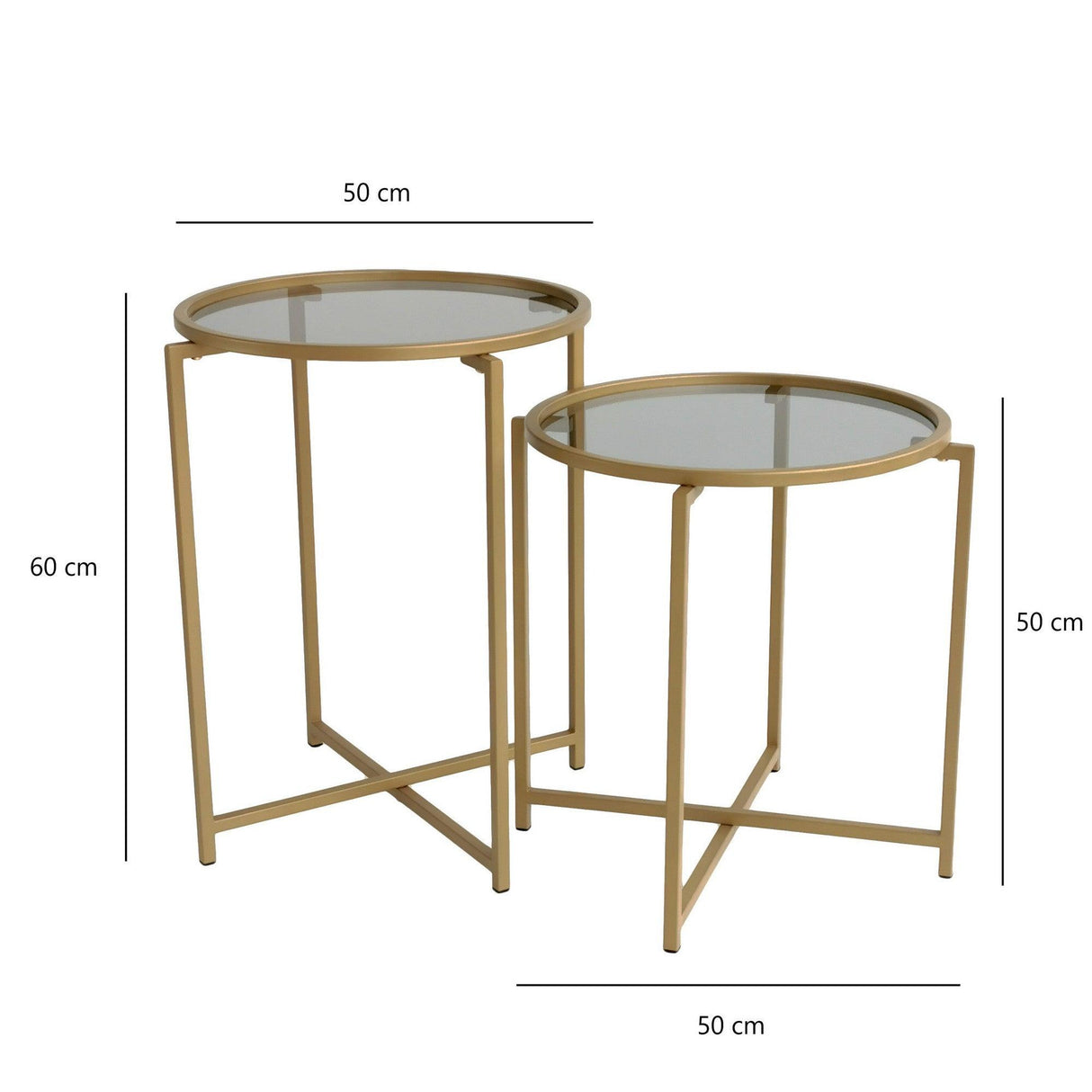 Set masuta de cafea S406 - Gold, Aur, 50x50x50 cm
