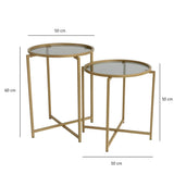 Set masuta de cafea S406 - Gold, Aur, 50x50x50 cm