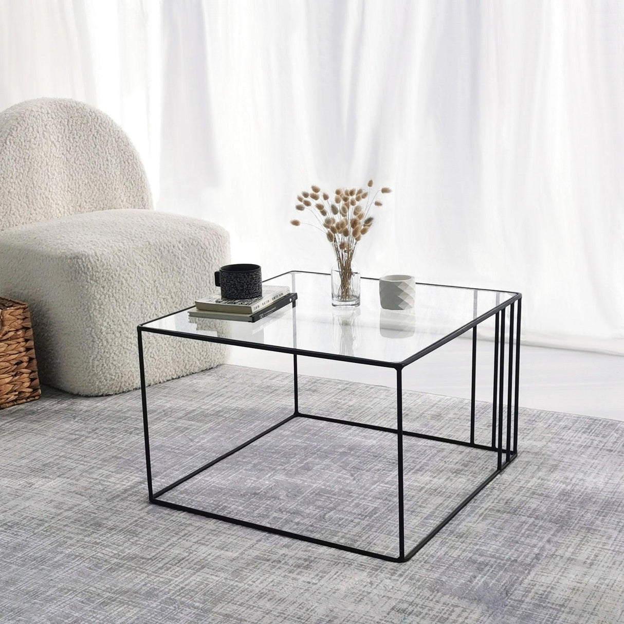 Masuta de cafea Outline - Black, Negru, 55x36x55 cm