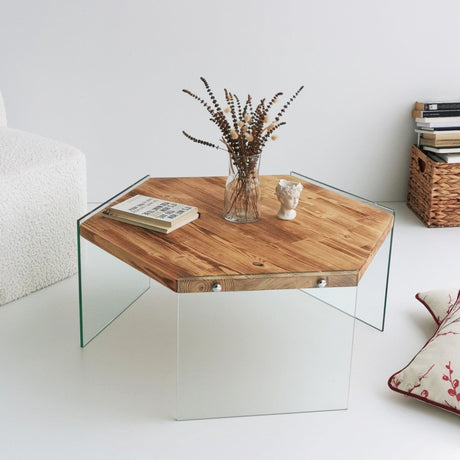 Masuta de cafea Hexagon S304, Stejar, 70x35x80 cm
