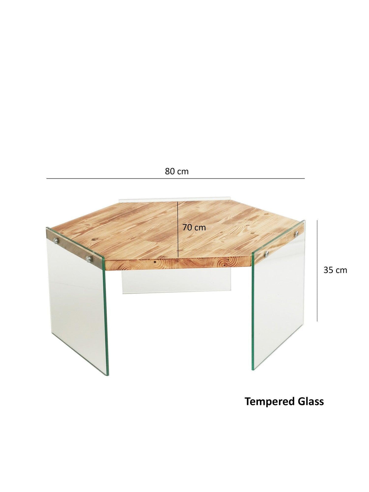 Masuta de cafea Hexagon S304, Stejar, 70x35x80 cm