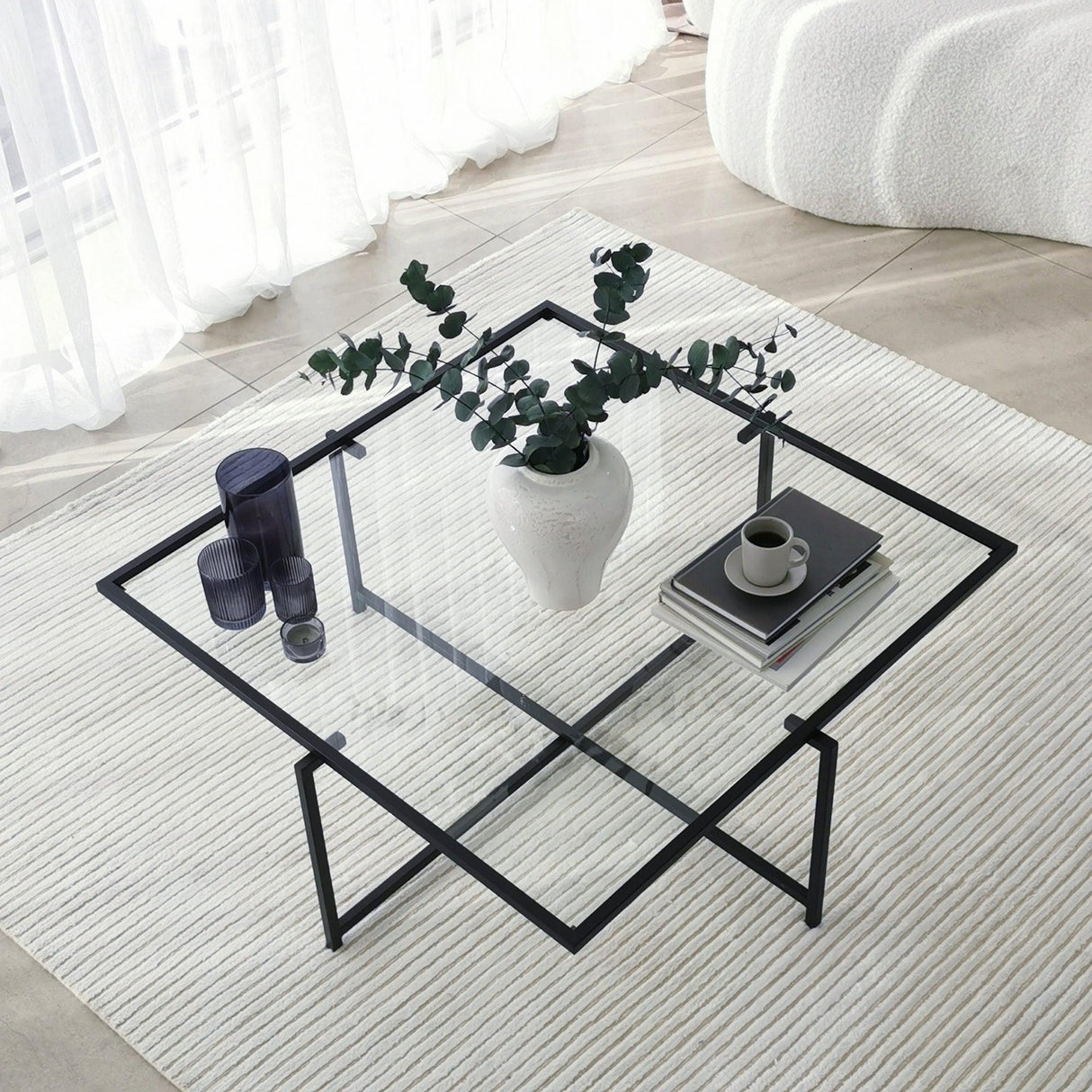 Masuta de cafea Sun S409, Negru, 85x35x85 cm