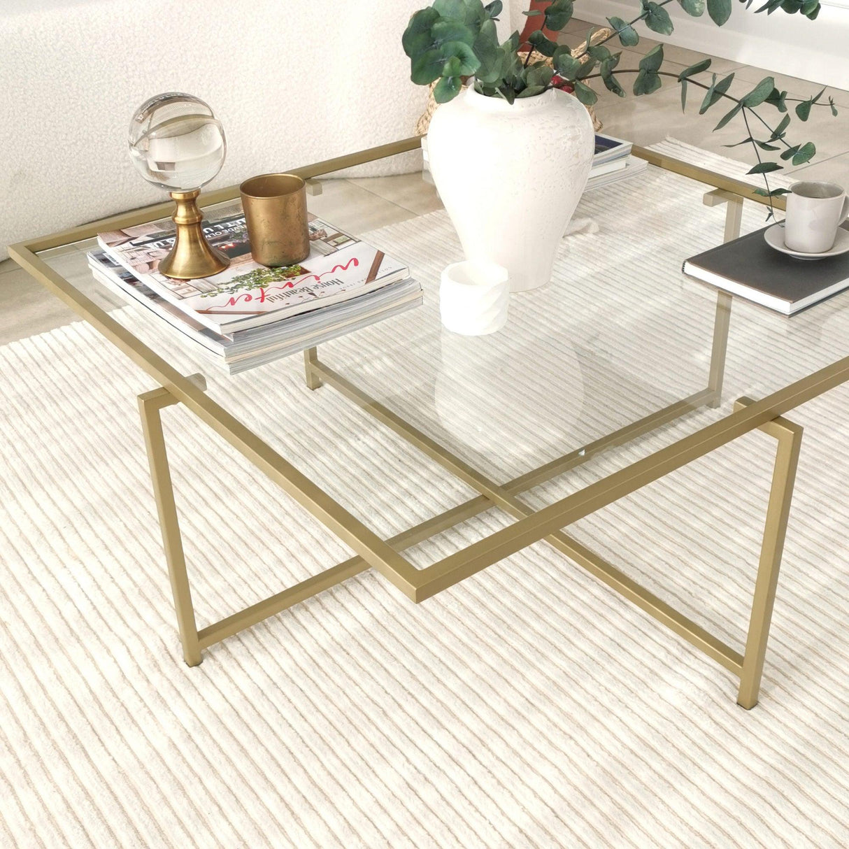 Masuta de cafea Sun S411, Aur, 85x35x85 cm