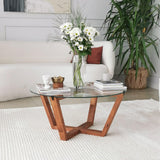 Masuta de cafea Lotus, De lemn, 75x35x75 cm