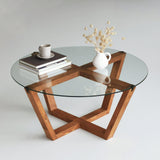 Masuta de cafea Lotus, De lemn, 75x35x75 cm