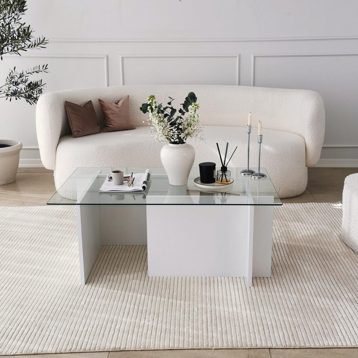 Măsuță de cafea Escape, Diverse culori, Diverse dimensiuni - Alb - 105x65x40 cm | SKU: 552NOS1442 | Măsuță de cafea Escape, varianta Alb - 105x65x40 cm, produs pentru amenajarea locuinței, disponibil online în România la CasaMob