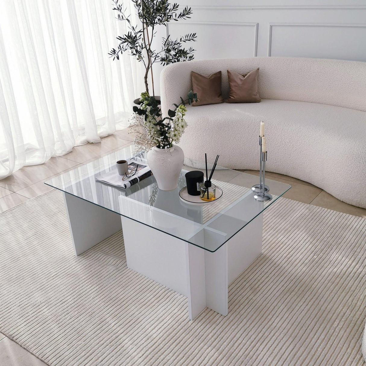 Măsuță de cafea Escape, Diverse culori, Diverse dimensiuni - Alb - 105x65x40 cm | SKU: 552NOS1442 | Măsuță de cafea Escape, varianta Alb - 105x65x40 cm, produs pentru amenajarea locuinței, disponibil online în România la CasaMob