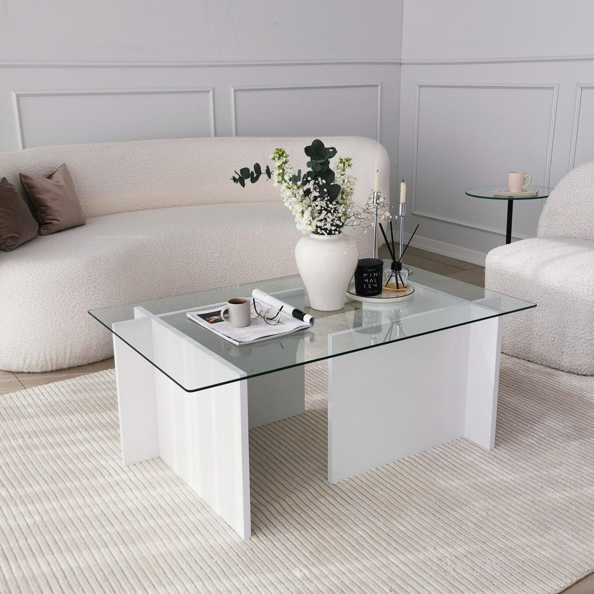 Măsuță de cafea Escape, Diverse culori, Diverse dimensiuni - Alb - 105x65x40 cm | SKU: 552NOS1442 | Măsuță de cafea Escape, varianta Alb - 105x65x40 cm, produs pentru amenajarea locuinței, disponibil online în România la CasaMob