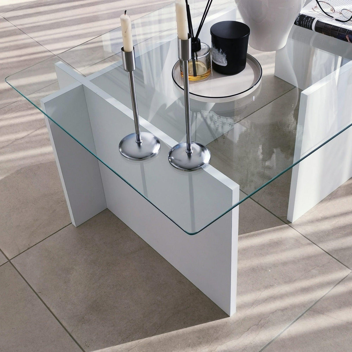 Măsuță de cafea Escape, Diverse culori, Diverse dimensiuni - Alb - 105x65x40 cm | SKU: 552NOS1442 | Măsuță de cafea Escape, varianta Alb - 105x65x40 cm, produs pentru amenajarea locuinței, disponibil online în România la CasaMob