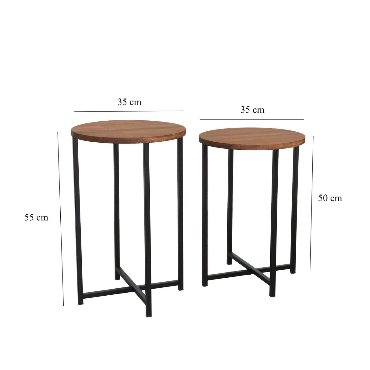 Măsuță de cafea Neta Set, Diverse culori - Stejar | SKU: 552NOS1444 | Măsuță de cafea Neta Set, varianta Stejar, produs pentru amenajarea locuinței, disponibil online în România la CasaMob