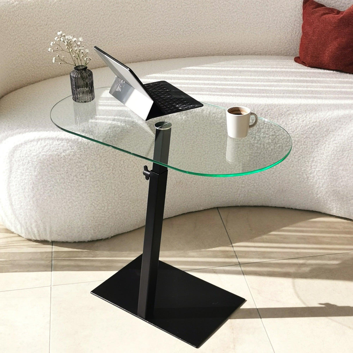 Masuta de cafea Ovale Lungo - Black, Negru, 35x75x70 cm