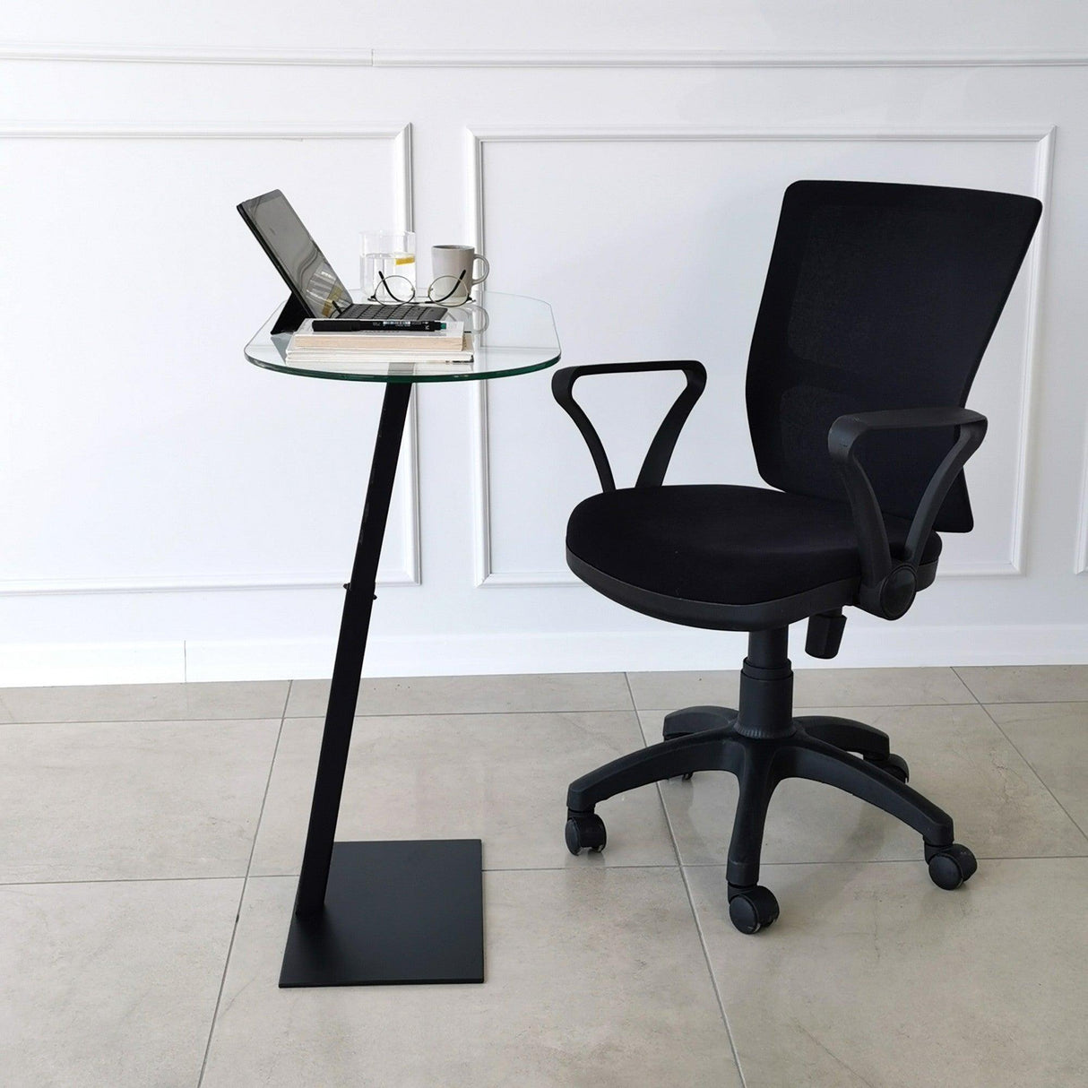 Masuta de cafea Ovale Lungo - Black, Negru, 35x75x70 cm
