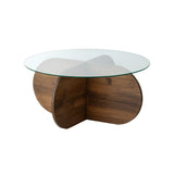 Măsuță de cafea Bubble Wood, Nuc, 75x75x35 cm