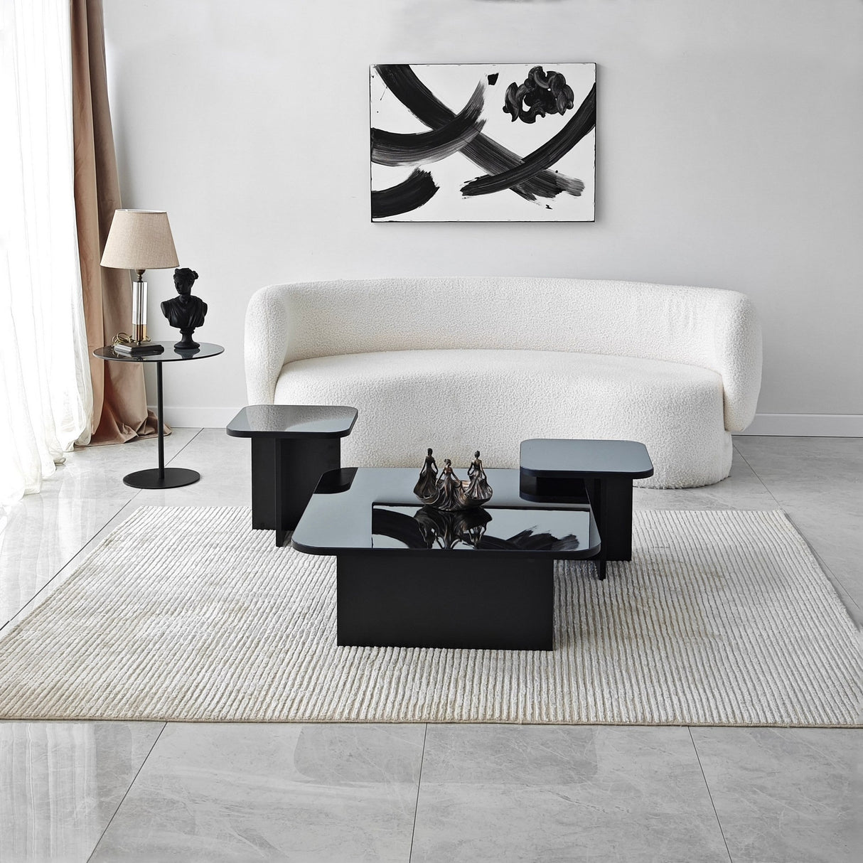 Măsuță de cafea Jazz, Diverse culori, 80x80x30 cm - Negru - Fumuriu | SKU: 552NOS1479 | Măsuță de cafea Jazz, 80x80x30 cm, varianta Negru - Fumuriu, produs pentru amenajarea locuinței, disponibil online în România la CasaMob