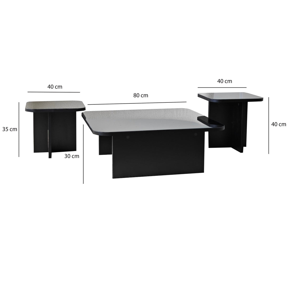 Măsuță de cafea Jazz, Diverse culori, 80x80x30 cm - Negru - Fumuriu | SKU: 552NOS1479 | Măsuță de cafea Jazz, 80x80x30 cm, varianta Negru - Fumuriu, produs pentru amenajarea locuinței, disponibil online în România la CasaMob