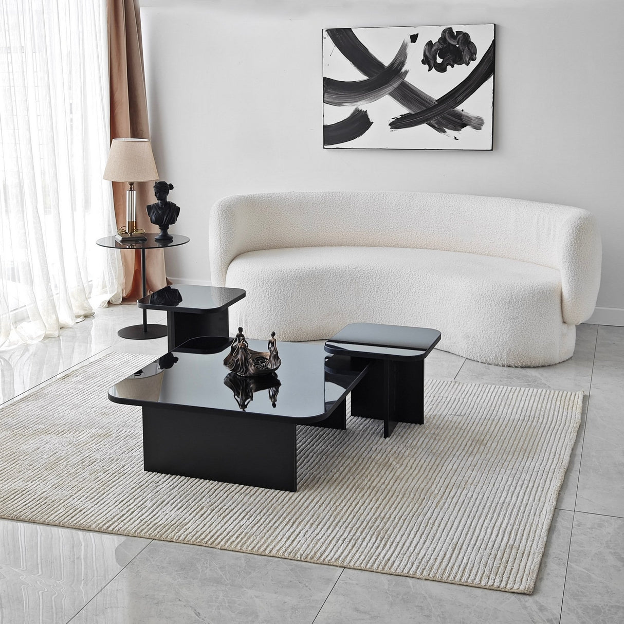 Măsuță de cafea Jazz, Diverse culori, 80x80x30 cm - Negru - Fumuriu | SKU: 552NOS1479 | Măsuță de cafea Jazz, 80x80x30 cm, varianta Negru - Fumuriu, produs pentru amenajarea locuinței, disponibil online în România la CasaMob