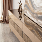 Comodă TV Leon, Diverse culori, 180x35x59 cm - Bronz - Auriu | SKU: 552NOS1527 | Comodă TV Leon, 180x35x59 cm, varianta Bronz - Auriu, produs pentru amenajarea locuinței, disponibil online în România la CasaMob
