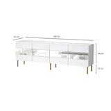 Comodă TV Leon, Diverse culori, 180x35x59 cm - Alb - Auriu | SKU: 552NOS1530 | Comodă TV Leon, 180x35x59 cm, varianta Alb - Auriu, produs pentru amenajarea locuinței, disponibil online în România la CasaMob