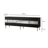 Comodă TV Leon, Diverse culori, 180x35x59 cm - Auriu - Fumuriu | SKU: 552NOS1529 | Comodă TV Leon, 180x35x59 cm, varianta Auriu - Fumuriu, produs pentru amenajarea locuinței, disponibil online în România la CasaMob