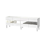 Comodă TV Leon, Diverse culori, 180x35x59 cm - Alb - Argintiu | SKU: 552NOS1531 | Comodă TV Leon, 180x35x59 cm, varianta Alb - Argintiu, produs pentru amenajarea locuinței, disponibil online în România la CasaMob