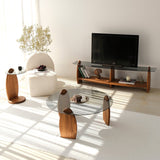 Comodă TV Surf, Diverse culori, 160x35x45 cm - Castaniu - Fumuriu | SKU: 552NOS1534 | Comodă TV Surf, 160x35x45 cm, varianta Castaniu - Fumuriu, produs pentru amenajarea locuinței, disponibil online în România la CasaMob