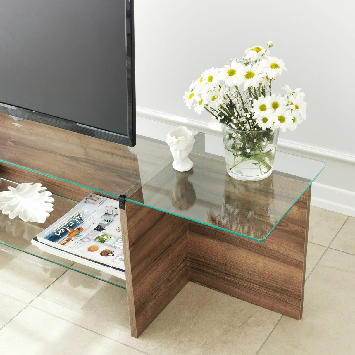 Comodă TV Escape TV, Diverse culori, 158x35x40 cm - Nuc | SKU: 552NOS1602 | Comodă TV Escape TV, 158x35x40 cm, varianta Nuc, produs pentru amenajarea locuinței, disponibil online în România la CasaMob