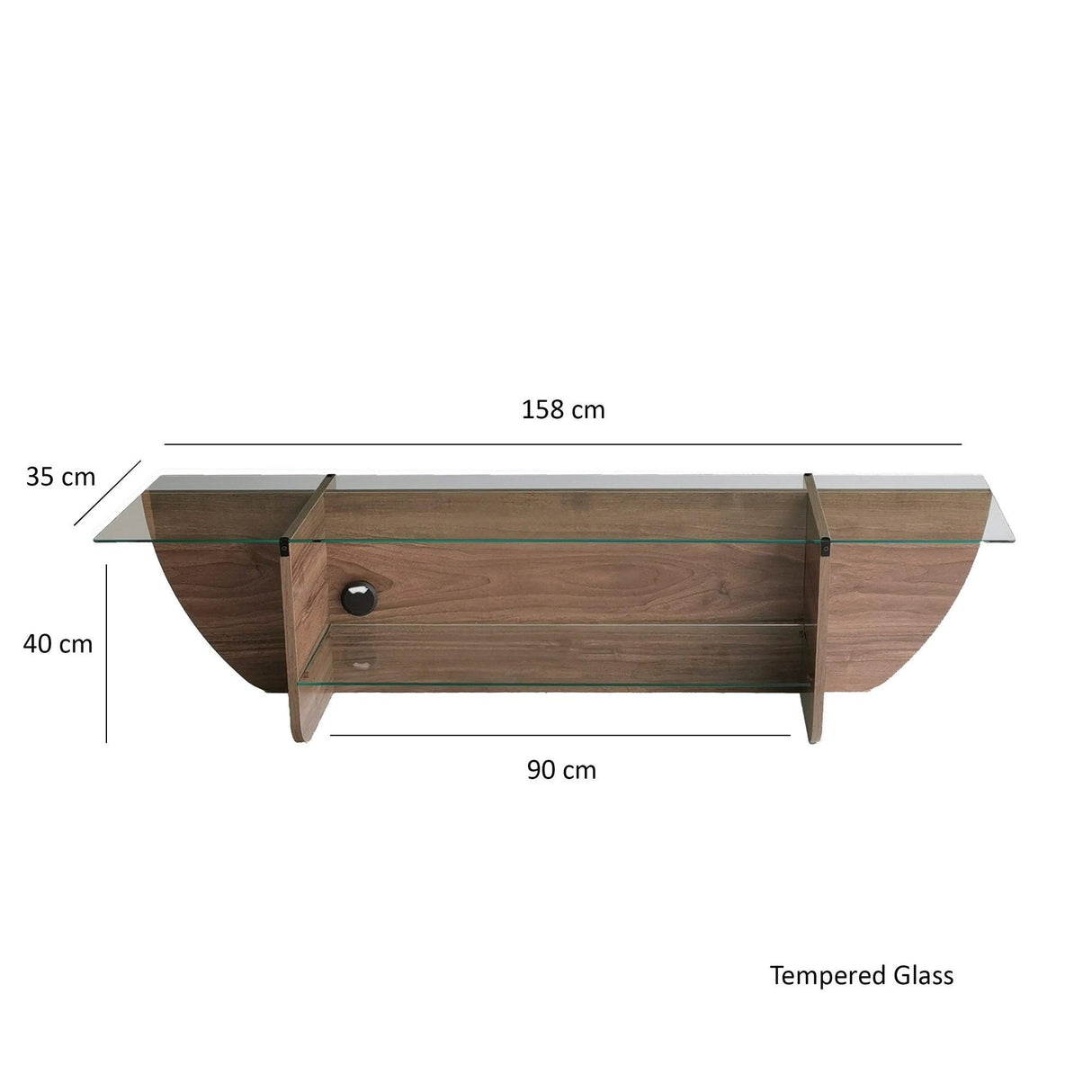 Comodă TV Lily TV, Diverse culori, 158x35x40 cm - Nuc | SKU: 552NOS1604 | Comodă TV Lily TV, 158x35x40 cm, varianta Nuc, produs pentru amenajarea locuinței, disponibil online în România la CasaMob