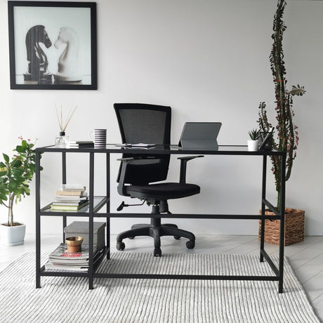 Birou Master M101F, Negru, 60x75x130 cm