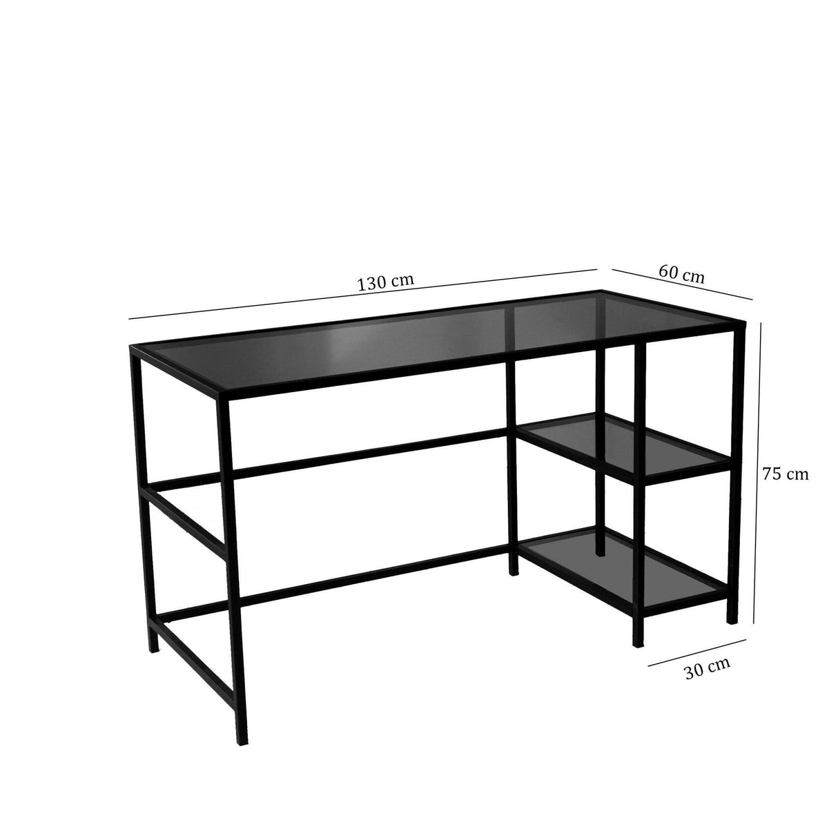 Birou Master M101F, Negru, 60x75x130 cm