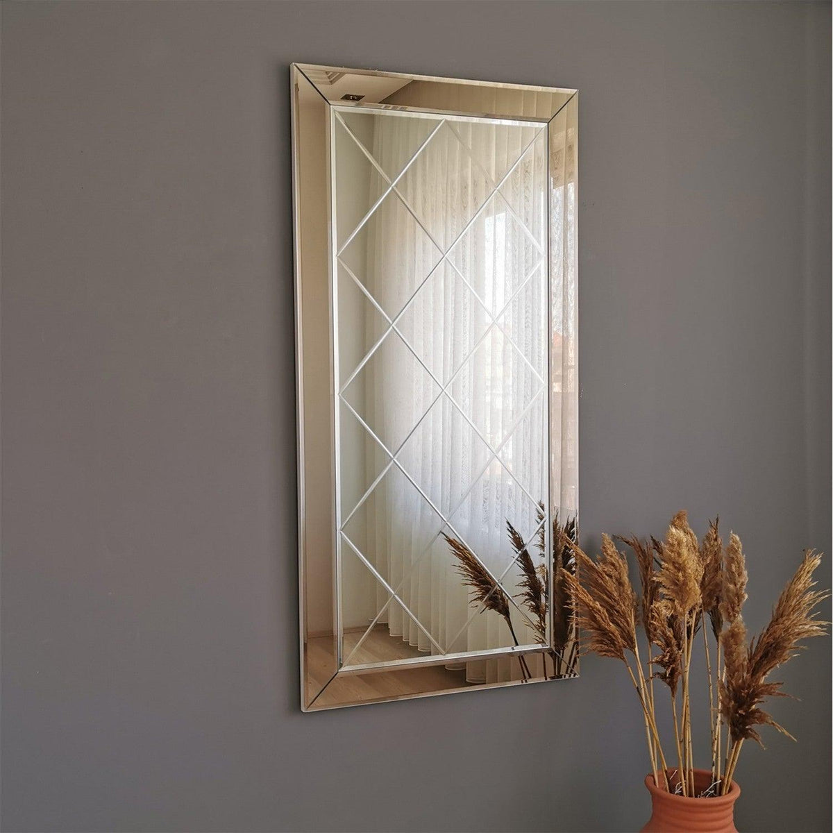 Oglinda decorativa Avant, Argint, 65x130x2 cm, SKU 552NOS2198