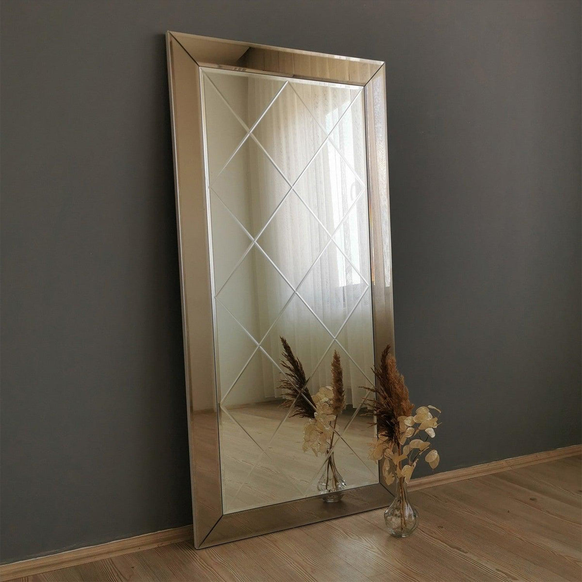 Oglinda decorativa Avant, Argint, 65x130x2 cm, SKU 552NOS2198