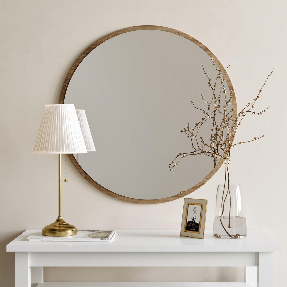 Oglindă Dekoratif Yuvarlak Ayna Ceviz A707, Nuc, 60x60x2 cm, SKU 552NOS2206