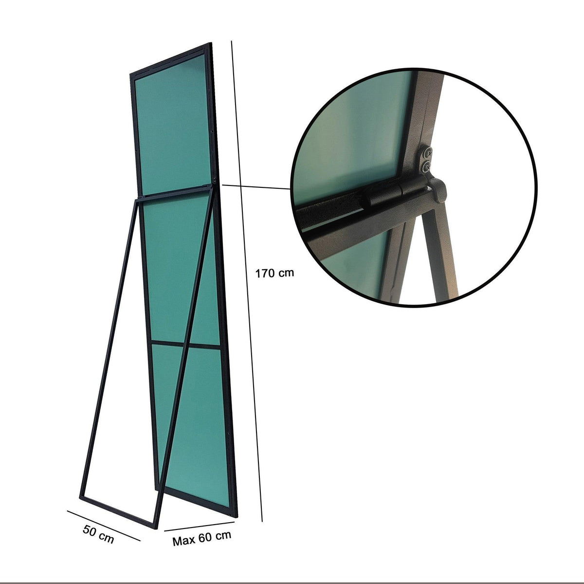 Oglinda Cheval Coolaina, Negru, 50x170x60 cm, SKU 552NOS2213