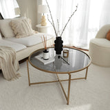Masuta de cafea Gold Sun S404F - Gold, Fume, Aur, 83x40x83 cm