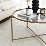Masuta de cafea Gold Sun S404F - Gold, Fume, Aur, 83x40x83 cm