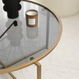 Masuta de cafea Gold Sun S404F - Gold, Fume, Aur, 83x40x83 cm