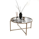 Masuta de cafea Gold Sun S404F - Gold, Fume, Aur, 83x40x83 cm