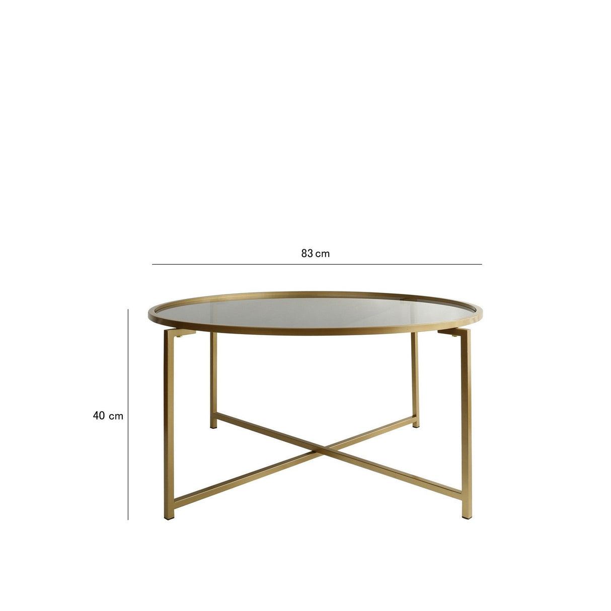 Masuta de cafea Gold Sun S404F - Gold, Fume, Aur, 83x40x83 cm