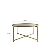 Masuta de cafea Gold Sun S404F - Gold, Fume, Aur, 83x40x83 cm