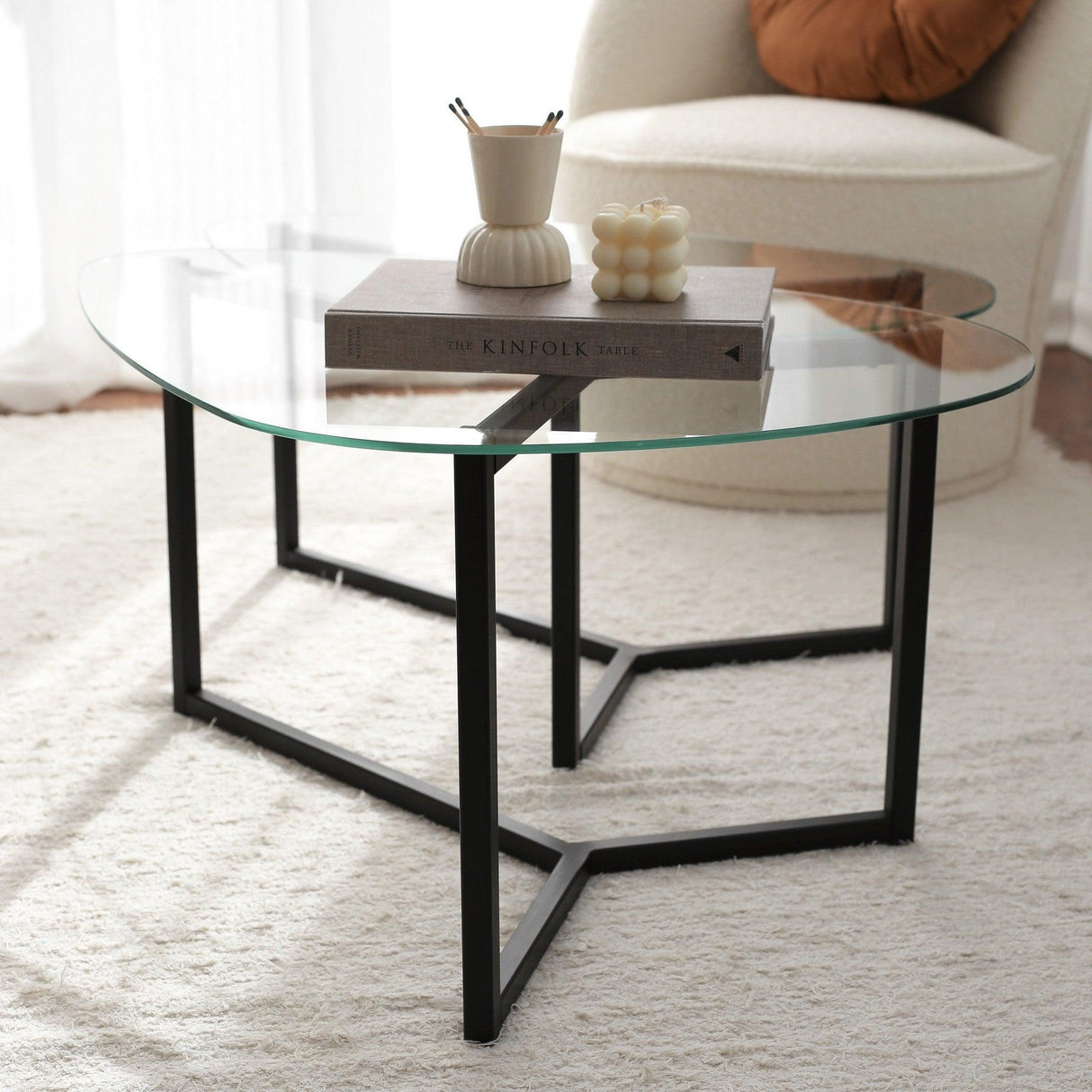 Set masuta de cafea Bellisimo - Black, Negru mat, 82x40x58 cm
