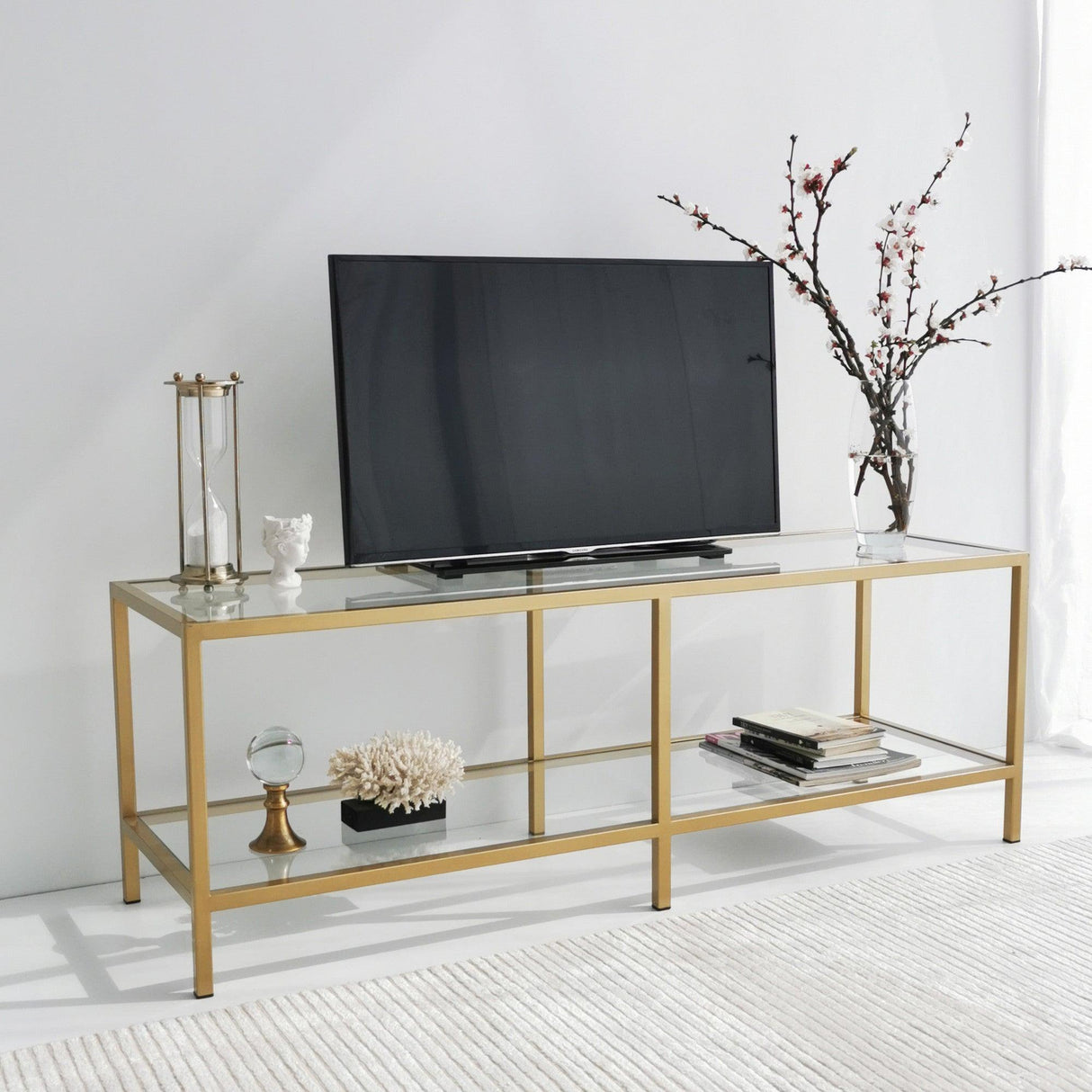 Comoda TV Basic Gold TV501, Aur, 40x45x130 cm