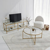 Comoda TV Basic Gold TV501, Aur, 40x45x130 cm