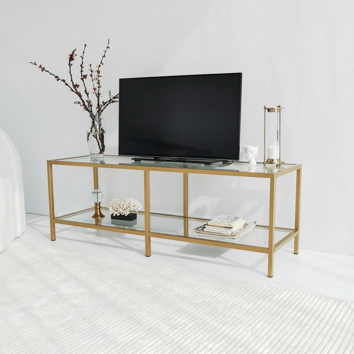 Comoda TV Basic Gold TV501, Aur, 40x45x130 cm