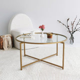 Masuta de cafea Gold Sun S404, Aur, 83x40x83 cm