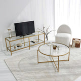 Masuta de cafea Gold Sun S404, Aur, 83x40x83 cm