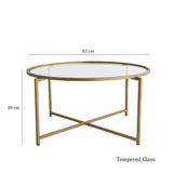 Masuta de cafea Gold Sun S404, Aur, 83x40x83 cm