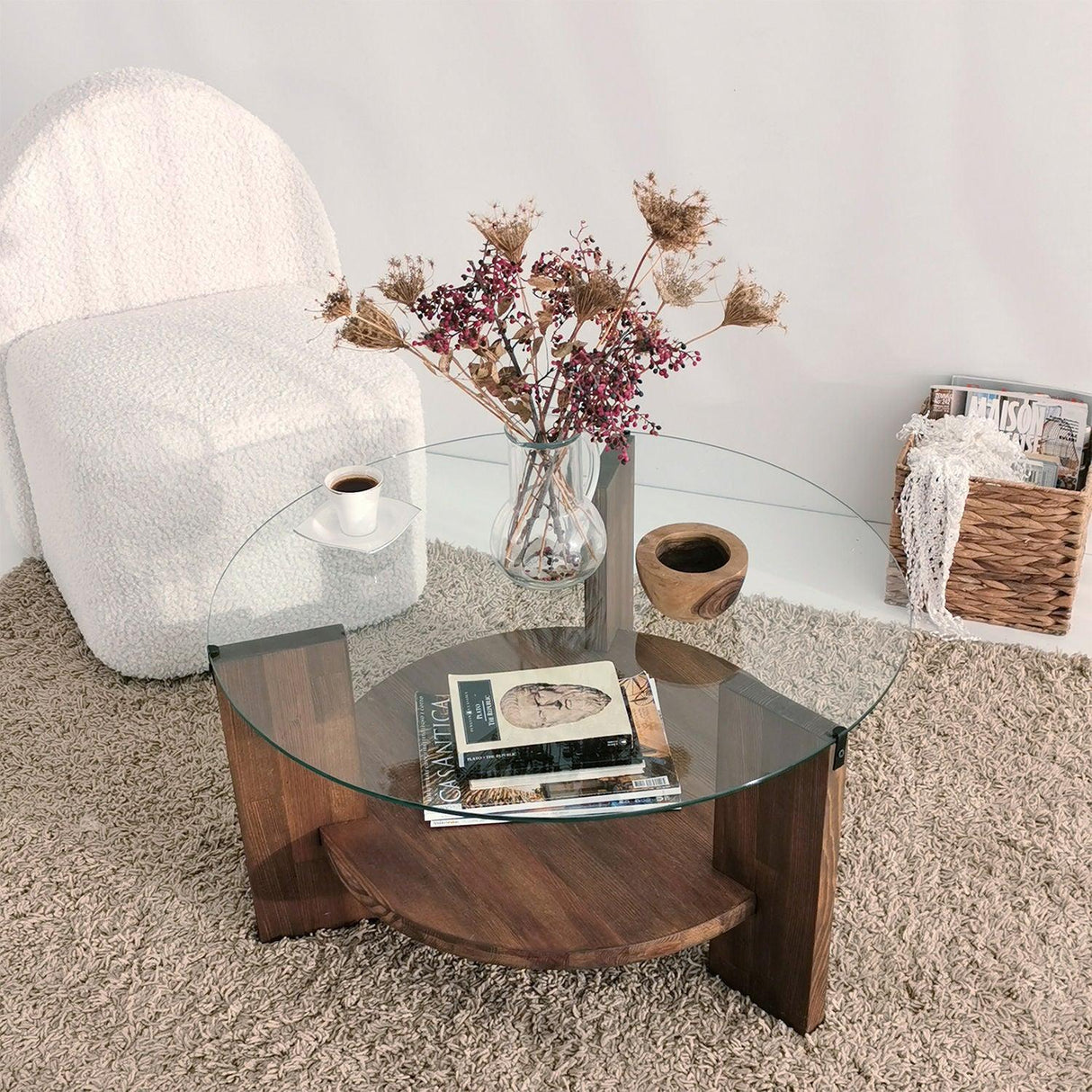 Măsuță de cafea Mahal, Diverse culori, 75x75x40 cm - Nuc | SKU: 552NOS2231 | Măsuță de cafea Mahal, 75x75x40 cm, varianta Nuc, produs pentru amenajarea locuinței, disponibil online în România la CasaMob