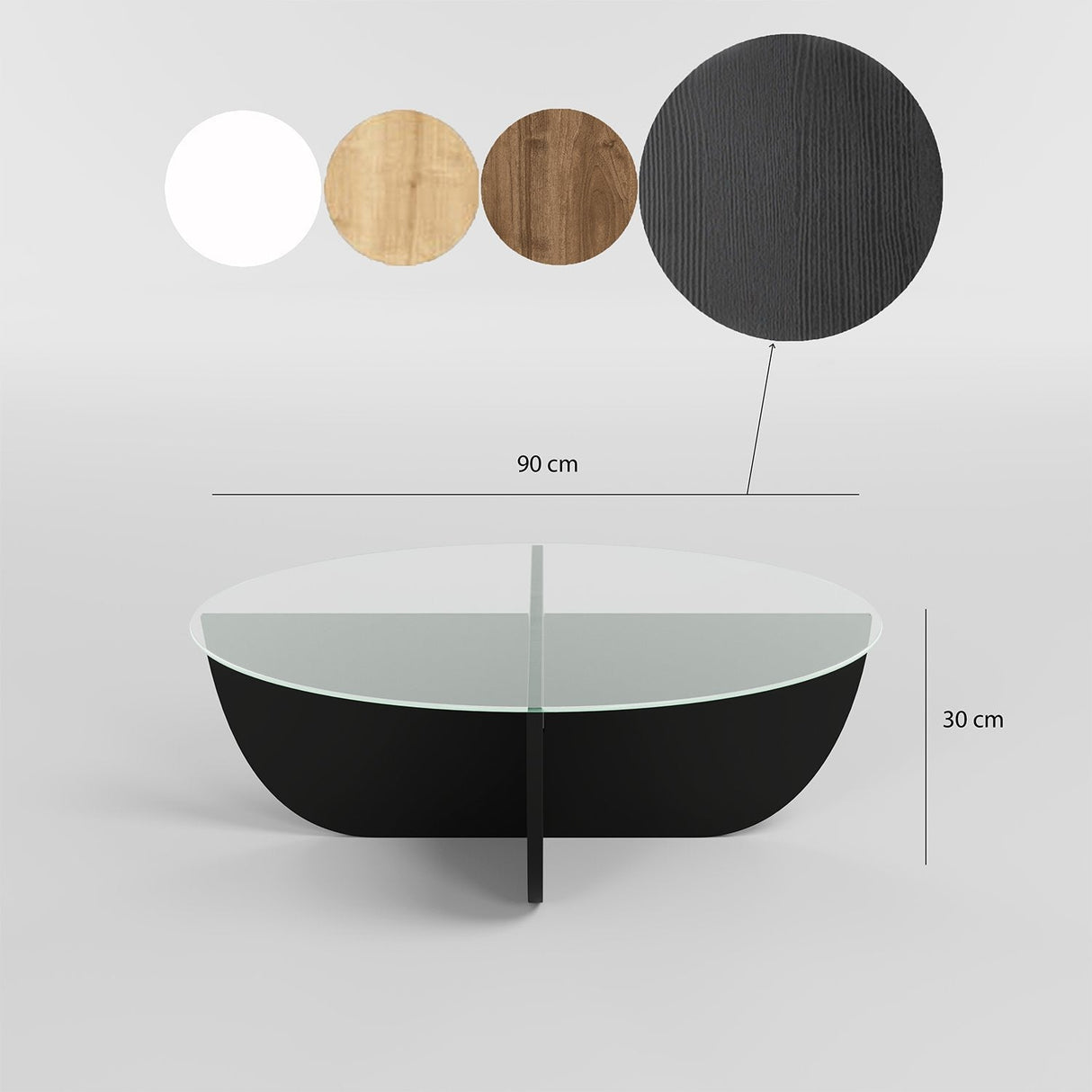 Măsuță de cafea Lily, Diverse culori, Diverse configurații, Diverse dimensiuni - Negru - 90x90x30 cm - Standard | SKU: 552NOS2472 | Măsuță de cafea Lily, varianta Negru - 90x90x30 cm - Standard, produs pentru amenajarea locuinței, disponibil online în România la CasaMob